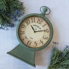 Aged Green Mantel Clock