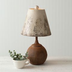 Aged Iron Cannon Ball Table Lamp
