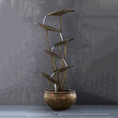 Aged Lotus Fountain 30.5 Inch