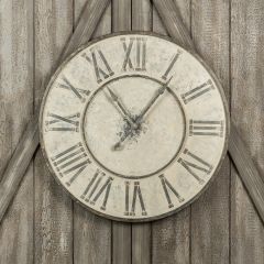 Aged Metal Roman Numeral Wall Clock