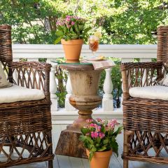 Aged Metal Urn Planter