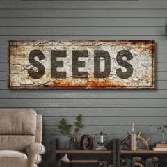 Aged SEEDS Canvas Wall Art