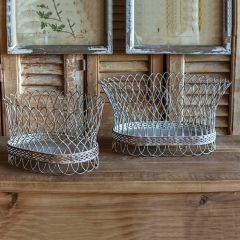 Aged Wire Basket Set of 2