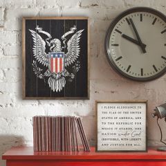 American Eagle Crest Black Framed Wall Art