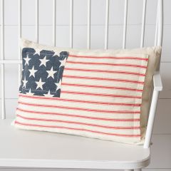 American Farmhouse Flag Accent Pillow