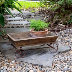 Antique Inspired Wooden Garden Wagon