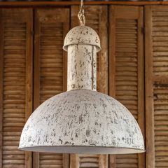 Antique White Industrial Dome Chandelier