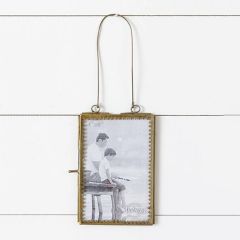 Antiqued Brass Hanging Picture Frame