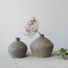 Antiqued Decorative Clay Vase