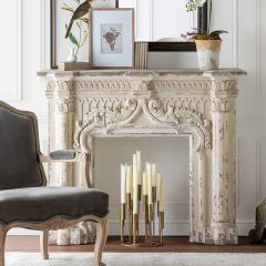 Antiqued Elegance Grand Fireplace Mantel
