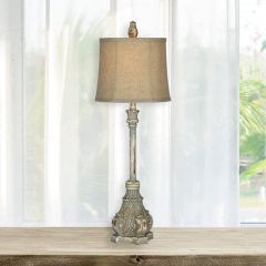 Antiqued Empire Base Buffet Lamp