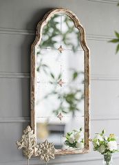 Antiqued Frame Grid Mirror