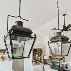 Antiqued Lantern Style Pendant Light