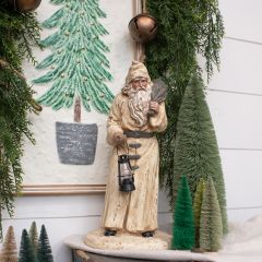 Antiqued Santa With Lantern Figurine