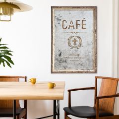 Antiqued Wood Framed Cafe Wall Decor