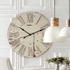 Antiqued Wood Roman Numeral Wall Clock