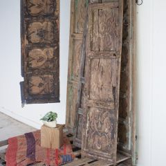 Antiqued Wooden Door Panel Wall Decor