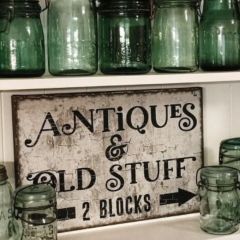 Antiques and Old Stuff Canvas Sign