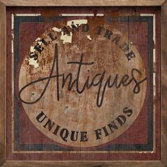 Antiques Framed Wall Sign