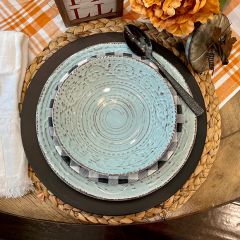 Aqua Stoneware Dinner Plate 11 Inch