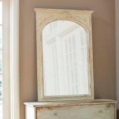 Arched Whitewashed Wall Mirror