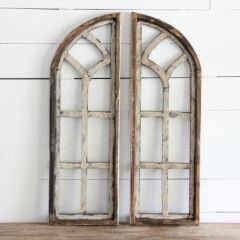 Arched Wooden Window Frame, Set of 2