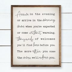 Arrive In The Evening Irish Blessing Sign