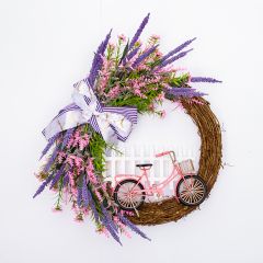 Artificial Lavender and Prairie Flower Wreath