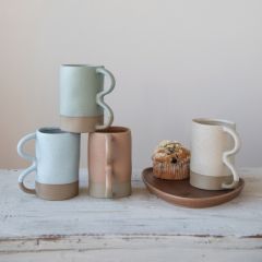 Assorted Pastel Stoneware Mug Set of 4