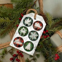 Assorted Plaid Holiday Magnets Bundle