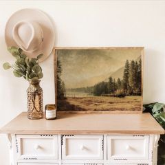 Autumn At The Lake Vintage Inspired Wall Art
