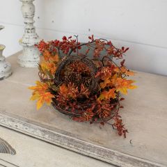 Autumn Leaves and Berries Decorative Bird Nest