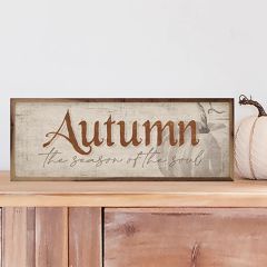 Autumn The Season Of The Soul Pumpkin Whitewash Wall Art