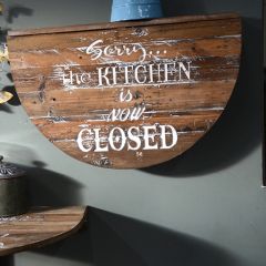 Kitchen Closed Wood Wall Shelf