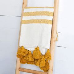 Simple Stripe Tasseled Throw Blanket