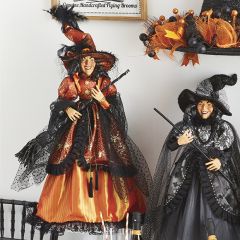 Witch With Broom Figurine