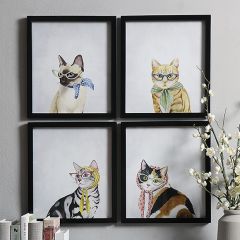 Cat Couture Framed Prints Set of 4