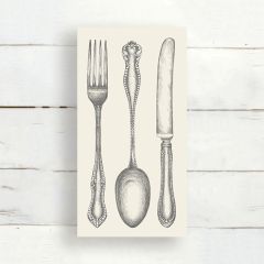 Hester & Cook Cutlery Print Napkins Set of 16