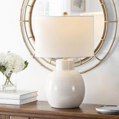 Classic Ceramic Lamp With Cotton Shade