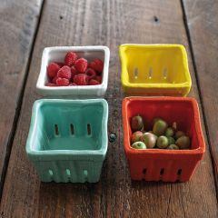 Vibrant Hues Stoneware Berry Baskets Set of 4