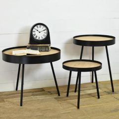 Round Tin Accent Table Set of 3