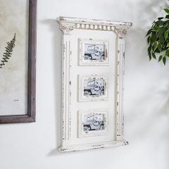 3 Opening Antiqued Wood Photo Collage Frame