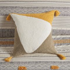 Abstract Pillow With Corner Tassels