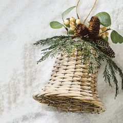 Wicker Bell Cottage Ornament 10 Inch
