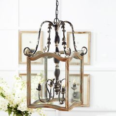 Rustic Wood And Metal French Country Chandelier