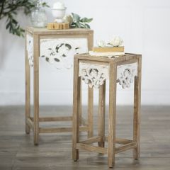 Rustic Elegance Side Tables Set of 2