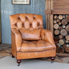 Tufted Leather Reading Chair