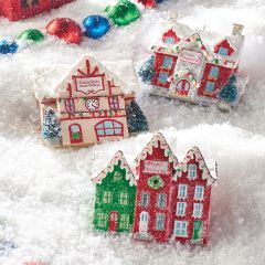 North Pole Christmas Village Ornaments Set of 3