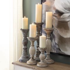 Aged Manor Candle Stands Set of 5