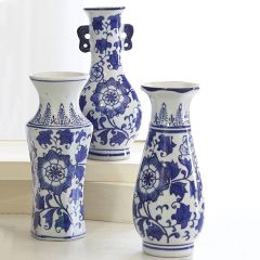Vintage Inspired Ceramic Vase Collection Set of 3